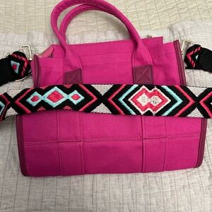 Pink canvas crossbody